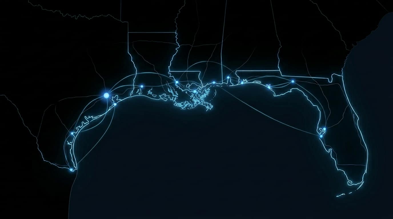 Guardtress Gulf Coast service area map